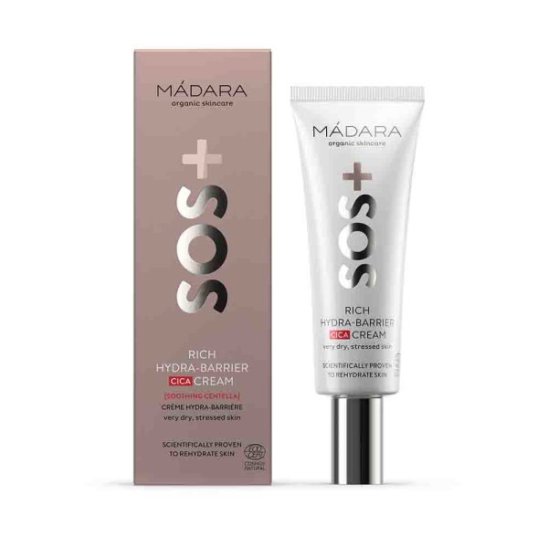 Madara SOS Rich Hydra-Barrier CICA Cream, Feuchtigkeitsspendende Intensivpflege 40ml