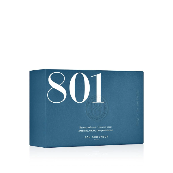 bon parfumeur Scented Soap 801: sea spray, cedar and grapefruit 200g
