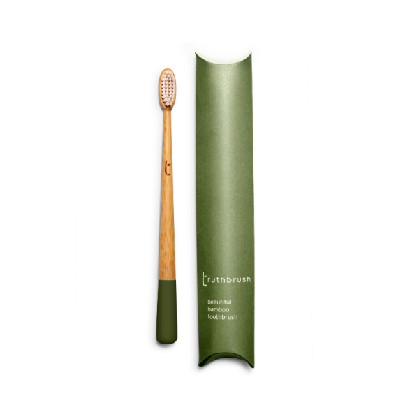 thetruthbrush bamboo green, Bambus Zahnbürste grün MEDIUM 1 Stück