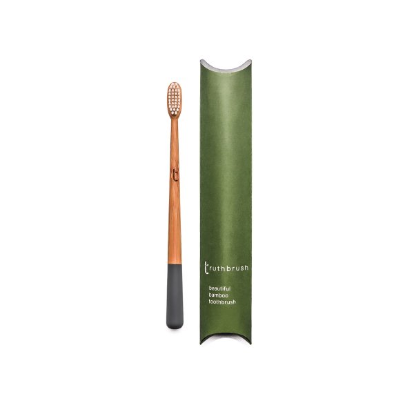 thetruthbrush bamboo grey, Bambus Zahnbürste grau MEDIUM 1 Stück