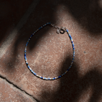 rhimani Beaded Anklet Boho Mix Blue, Fußkette 1 Stück