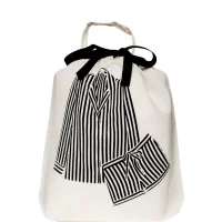 bag-all pyjama bag black/white - Wäschetasche...