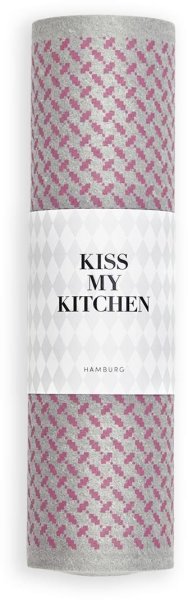 Kiss My Kitchen Household Cloth Roll Pali Pur Grey/Pink, Schwammtuch-Rolle
